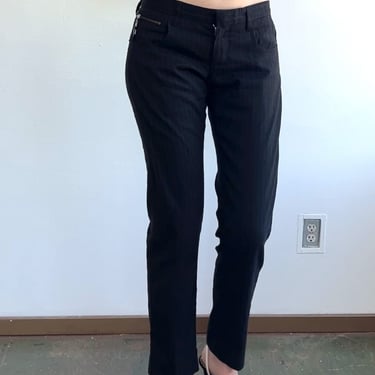 Costume National Black Pinstripe Pants (M)