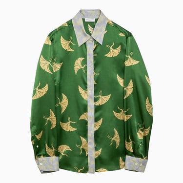 Dries Van Noten Green Shirt With Silk Print Women