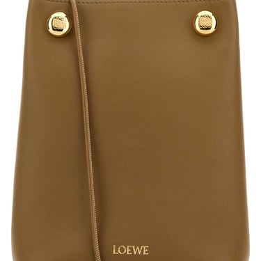 Loewe Women Camel Leather Pebble Crossbody Bag