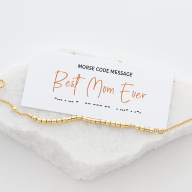 Best Mom Ever Bracelet, New Mom Gift, Morse Code Bracelet, Gift For Her, 14k Gold Filled or Sterling Silver 