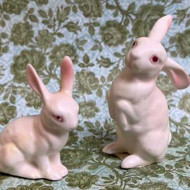 vintage Lefton rabbit figurines 1950s JAPAN miniature bunny statue figures 