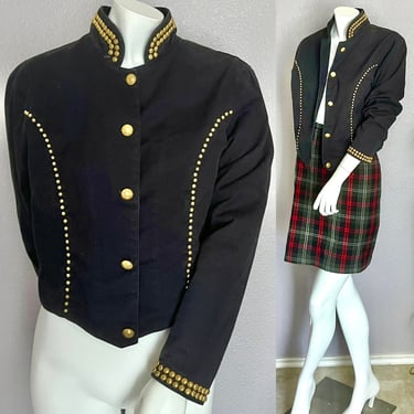 Metal Studs Embellished Jacket, Blazer, Rocker, Vintage 80s 90s 