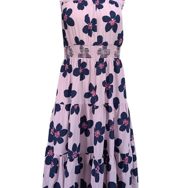 Kate Spade - Lavender & Navy Floral Sleeveless Dress Sz XS