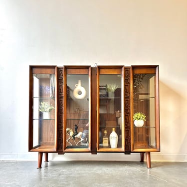 Brutally tiki style mid century display cabinet 