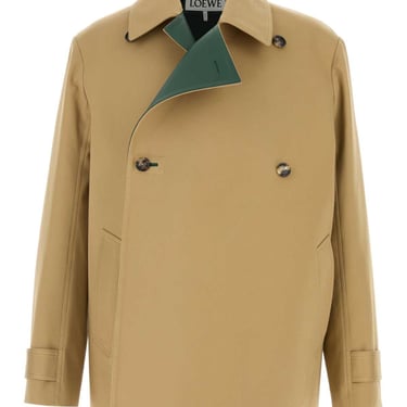 Loewe Men Beige Cotton Trench Coat