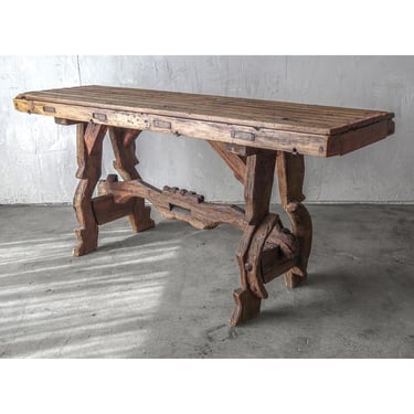 Rustic Antique Reclaimed Wood Console Table 