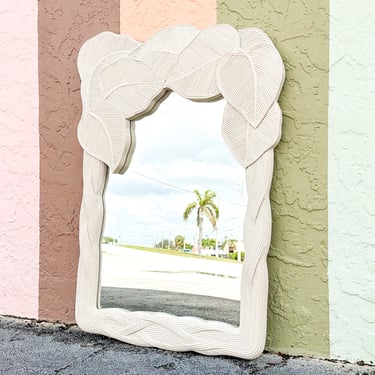 Coastal Chic Pencil Reed Palm Frond Mirror