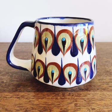 Vintage Guatemalan Hand-Painted Ceramic Mug 