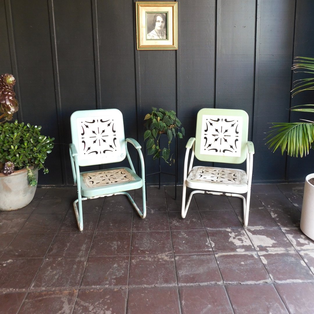 Vintage JR Bunting Glider Pie Crust Garden Chairs (sold individually