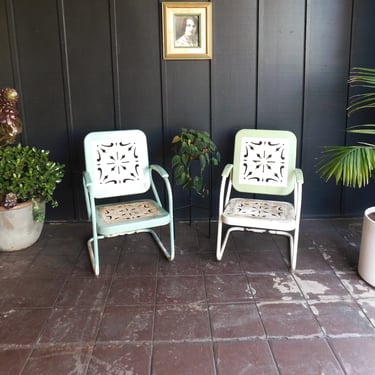 Vintage JR Bunting Glider Pie Crust Garden Chairs (sold individually)