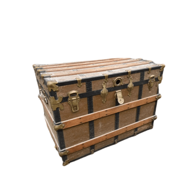 Wood and Leather Antique Travel Trunk
