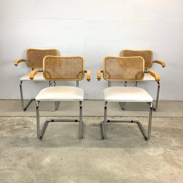 Vintage Modern Cane Back Dining Chairs- Set 4 