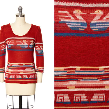 Rust Aztec Sweater