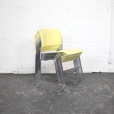 Vintage MCM GF 40/4 David Rowland metal yellow stacking chairs 1975 (sold individually) | Free delivery only in NYC and Hudson Valley areas 