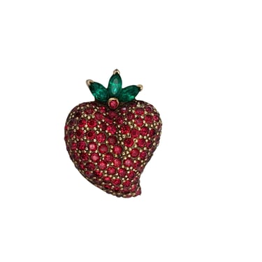 Vintage Strawberry Brooch by Jomaz 