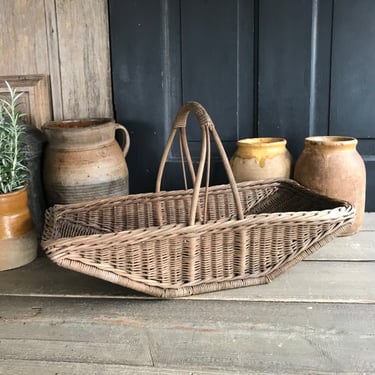 French Flower Basket, Garden Trug, Harvesting, Gardening, French Farmhouse, Farm Table 