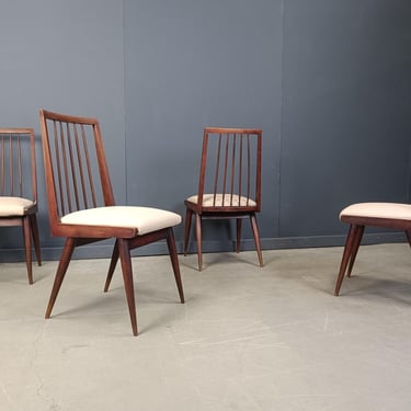 Mid century scandinavian dining chairs, 1960s - vintage set of 4 dining chairs - vintage spindle chairs - mid century chairs 