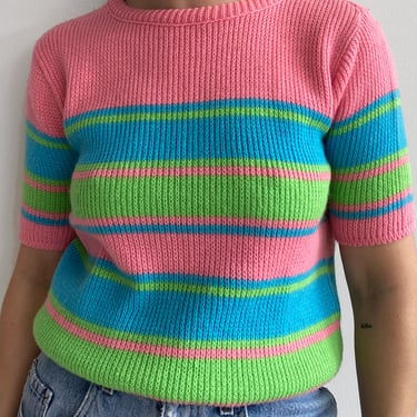 Tri Color Half Sleeve Sweater