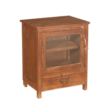 Small Teak Cabinet with Glass