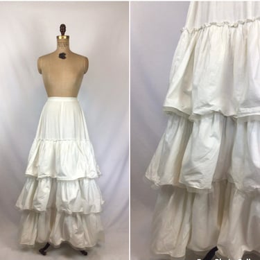 Vintage Early 1900s Underskirt | Vintage white ruffle cotton half slip | 1910s petticoat skirt 