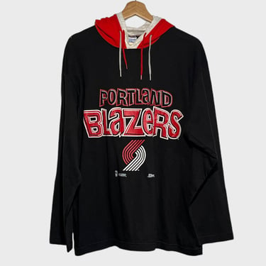 Vintage Portland Trail Blazers Long Sleeve Hooded Shirt M