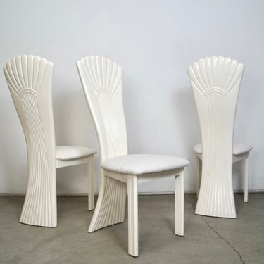 Set of Three 1980’s Art Deco Hollywood Regency Dining Chairs 