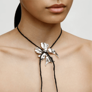 Wolf Circus | Flower Cord Necklace in Black