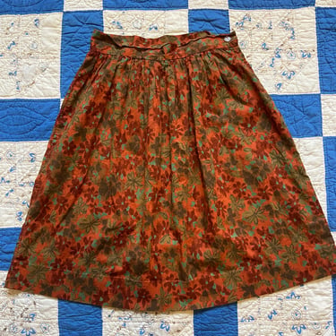 Vintage 40s floral side button knee length skirt by TimeBa