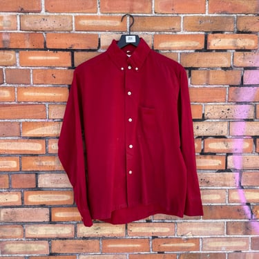 vintage 50s red sanforized cotton shirt / m medium 