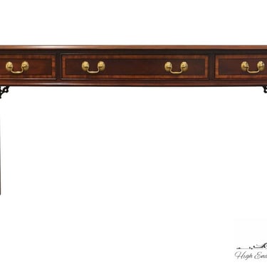 PENNSYLVANIA HOUSE Banded Mahogany English Traditional Chippendale Style 54" Accent Console Sofa Table 