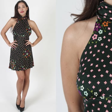 Sexy All Black Halter Dress / Vintage 70s Open | American Archive - San  Diego, CA | ATTIC