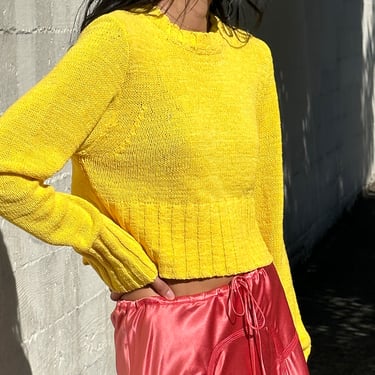 Ann Demeulemeester Yellow Knit Cropped Sweater (S-M)