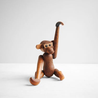 Vintage Kay Bojesen Style Wood Monkey with Articulating Joints 