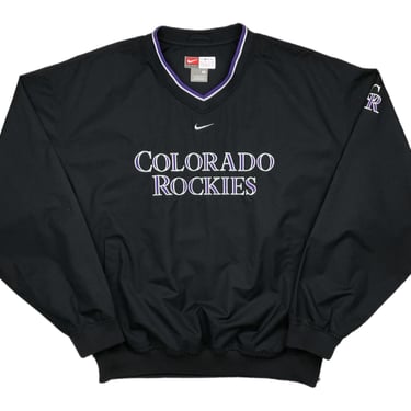 Vintage 90s/Y2K Nike Team Colorado Rockies Baseball Embroidered Center Swoosh MLB Windbreaker Pullover Jacket Size Medium/Large 