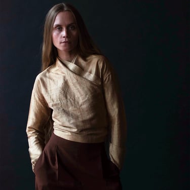 Straw Silk Wrap Top | Romeo Gigli for Callaghan 