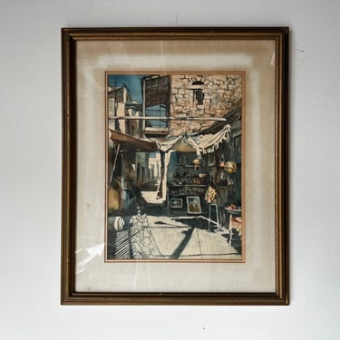 1980's Gustave Wander Impressionist Watercolor Painting 