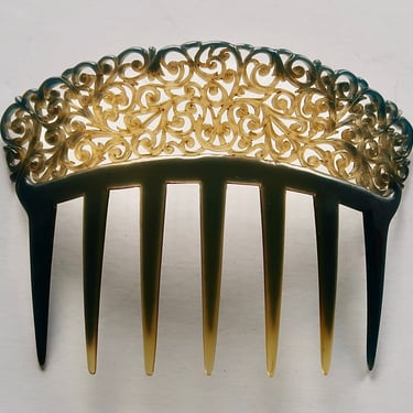 AUGUSTE BONAZ Art Deco Two Tone Hair Comb, Flapper Comb, Antique Hair Comb, Hair Jewelry, Bridal Comb, Gift for Her 