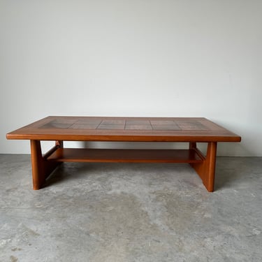 Mid-century Danish Teak Stone Tile Top  Coffee Table by BRDR Furbo 