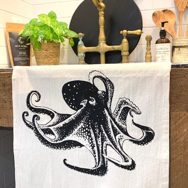 Organic Cotton Tea Towel | Octopus