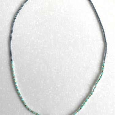 Debbie Fisher | Grey Seed + Gold Vermeil with Amazonite Necklace