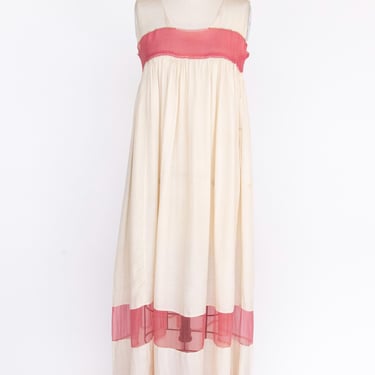 1920s Dress Silk Sheer Chiffon Deco XS P XXS 