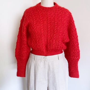 Vintage Red Wool Blend Sweater 