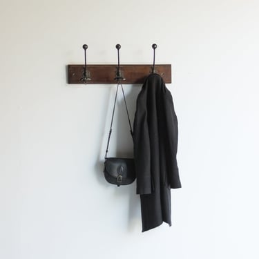 Vintage Wood & Metal Coat Rack