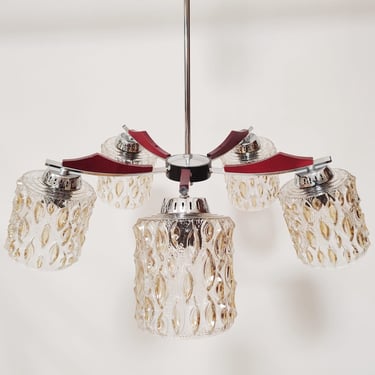 Mid-century Modern Chandelier | Ceiling Lamp | Five Arm Chandelier | Yugoslavia | 60s | 