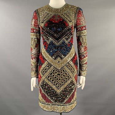 NAEEM KHAN Size 8 Silver Red & Blue Nylon Sequined | Sui Generis Designer  Consignment - San Francisco, CA | ATTIC