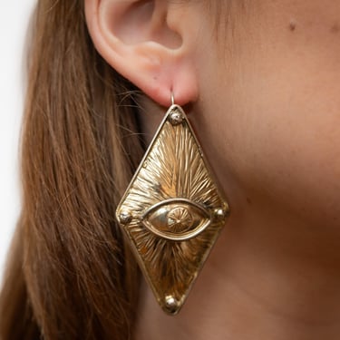 Brass Eye Earrings