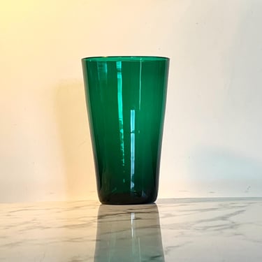 Blenko 366L handblown case in emerald green glass 