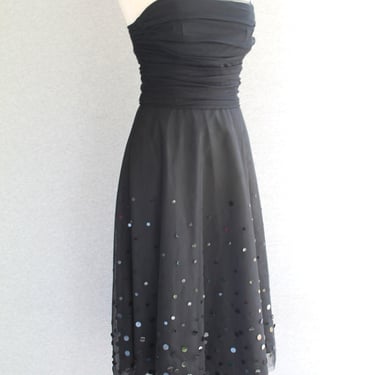 Black - Sequined - Tulle - Party Dress - Cocktail Dress - by Jessica Howard Evening - Marked size 6 