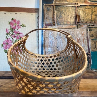 Free shipping within continental US - Vintage Bamboo Woven Basket 