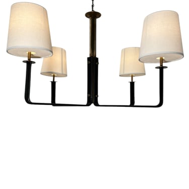Lucca Studio Ava Leather and Bronze Chandelier